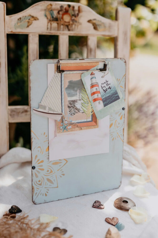 Világoskék mandalás üzenőtábla /felírótábla /tábla