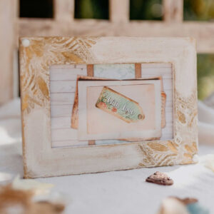 Fehér mandalás képkeret struktúrpasztával