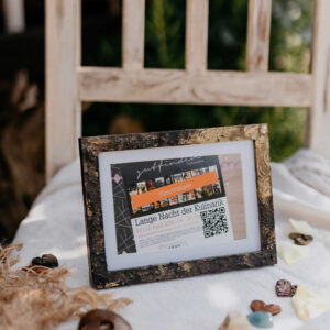 Fekete mandalás képkeret (paverpol technikával)